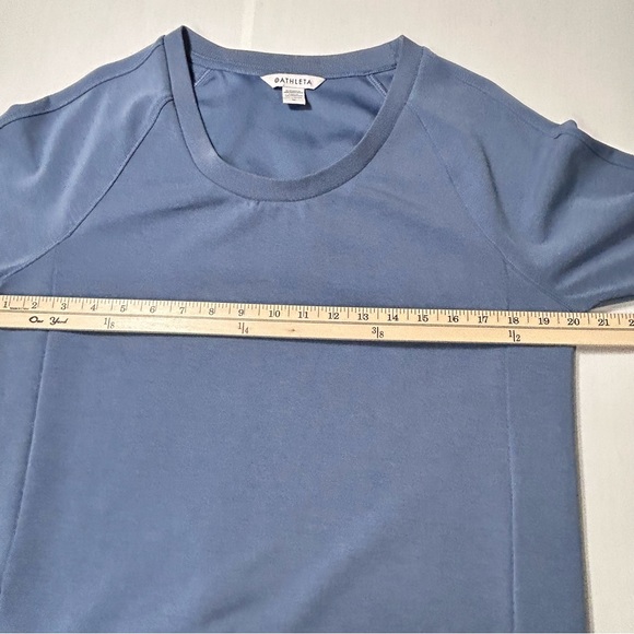 Athleta Seasoft Scoop Neck Sweatshirt Blue Modal Stretch Blend Size M - Picture 7 of 11